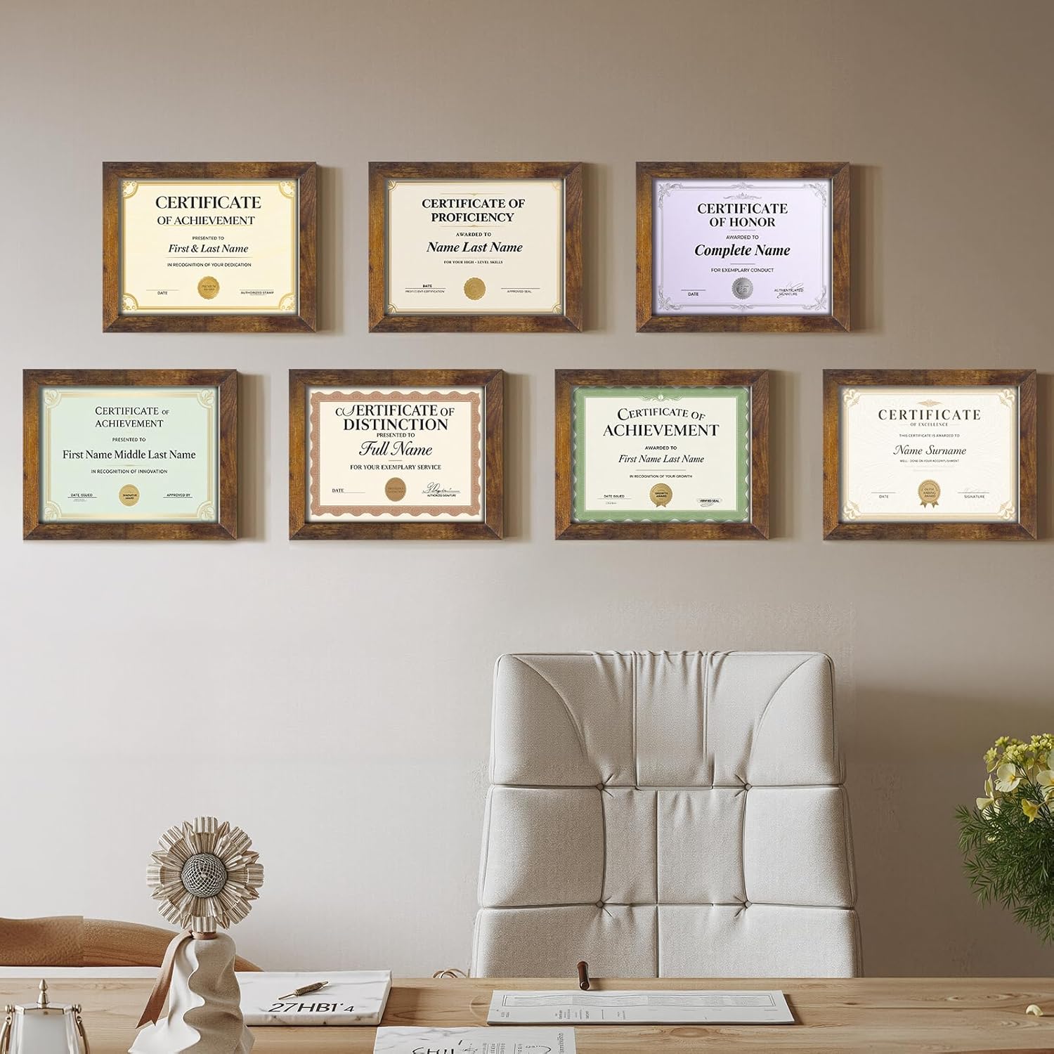 Certifications wall at Gurukripa Dental Clinic